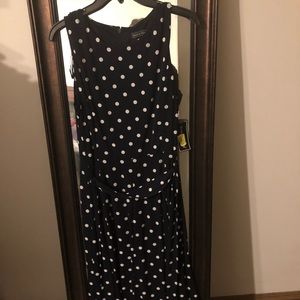 NWT Jessica Howard navy sleeveless polka dot dress